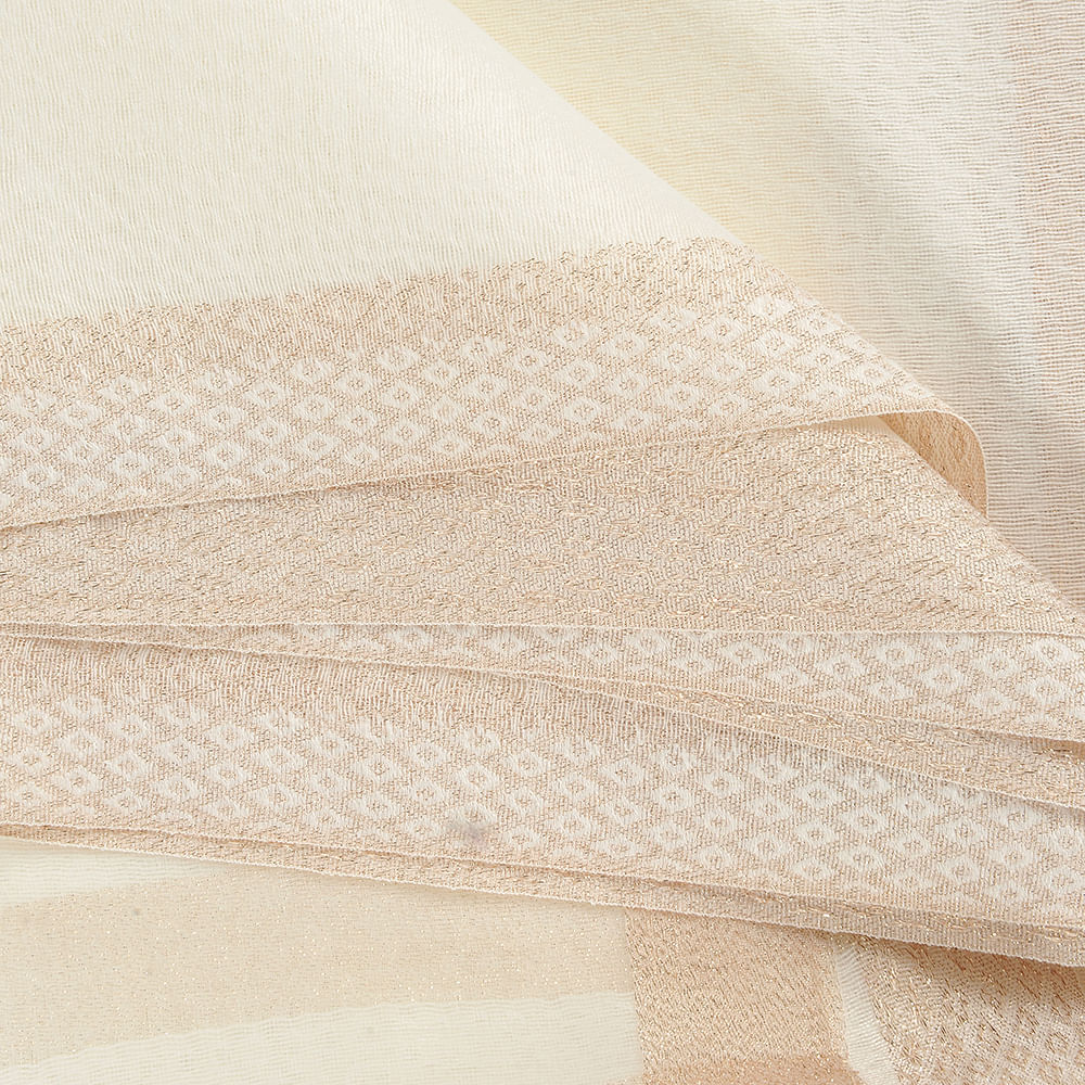 Esarfa ivory cu model auriu - 2 | YEO