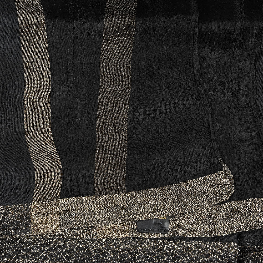 Esarfa neagra cu model auriu - 2 | YEO