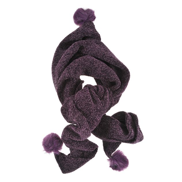 Fular mov cu ciucuri