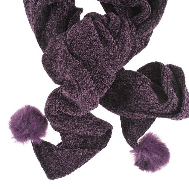 Fular mov cu ciucuri