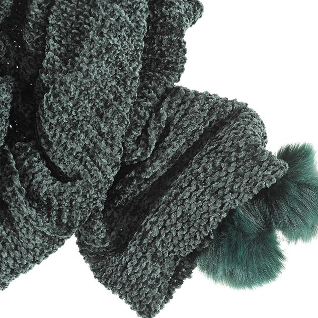 Fular verde cu ciucuri