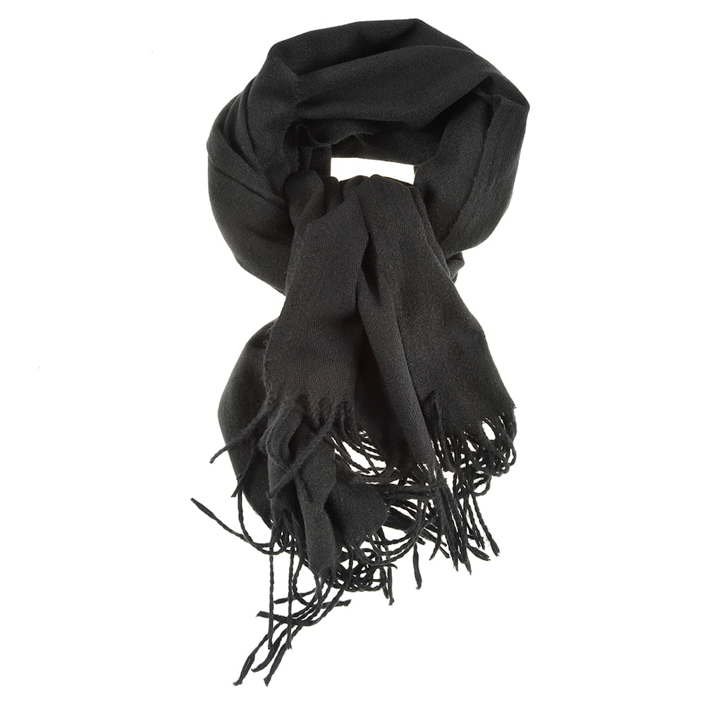 Esarfa neagra cu franjuri 180 x 70 cm