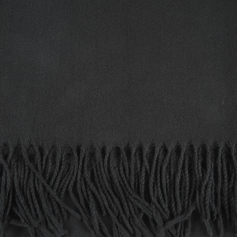 Esarfa neagra cu franjuri 180 x 70 cm - 2 | YEO