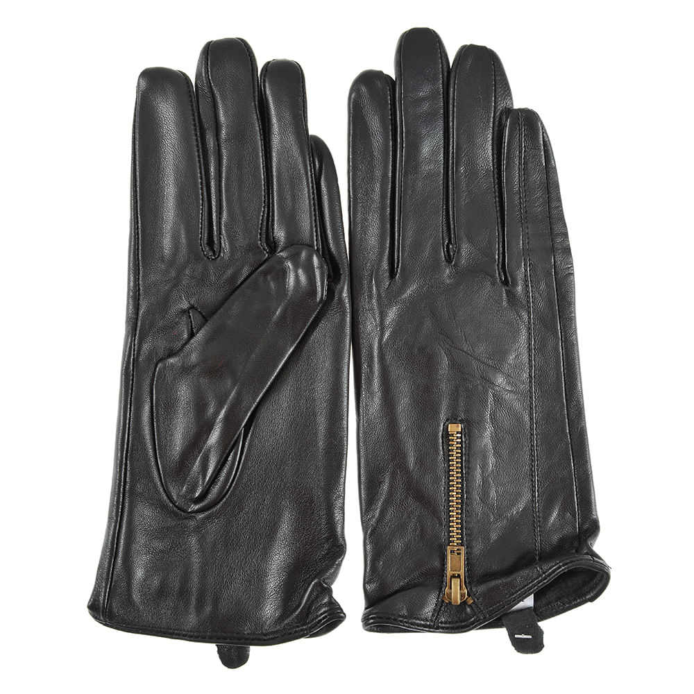 Manusi negre cu fermoar decorativ - 3 | YEO