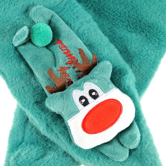 Fular verde cu motive de Craciun