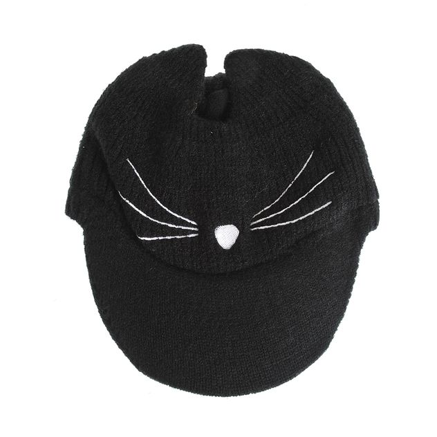 Sapca tricotata neagra cu urechi de pisica