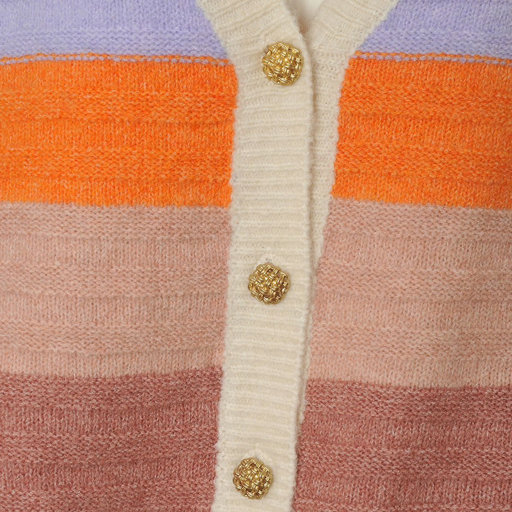 Pulover multicolor cu nasturi - 1 | YEO