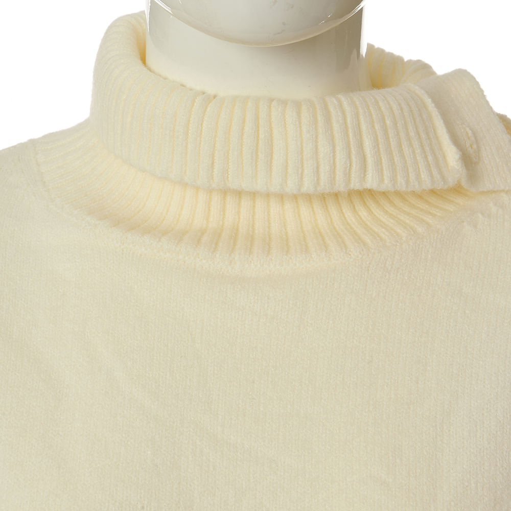 Pulover ivory cu nasturi aurii - 1 | YEO