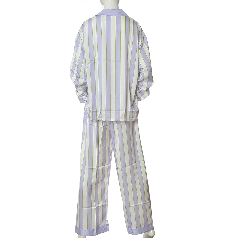 Pijama mov cu maneci lungi - 2 | YEO