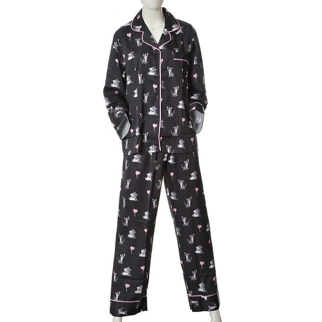 Pijama neagra cu pisicute
