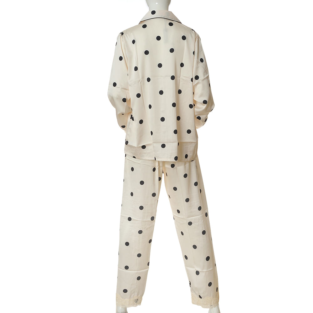 Pijama crem cu buline - 2 | YEO