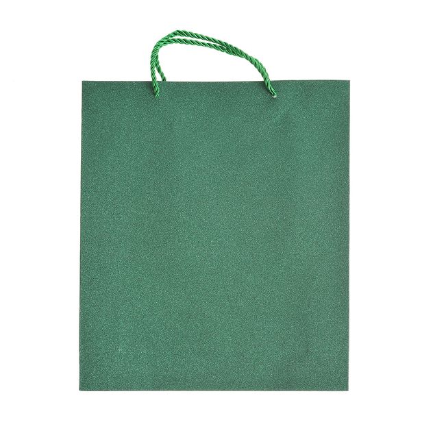Punga de cadou verde cu sclipici 35 cm