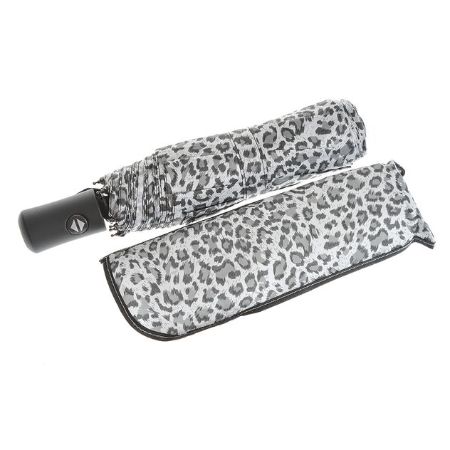 Umbrela pliabila cu imprimeu leopard gri
