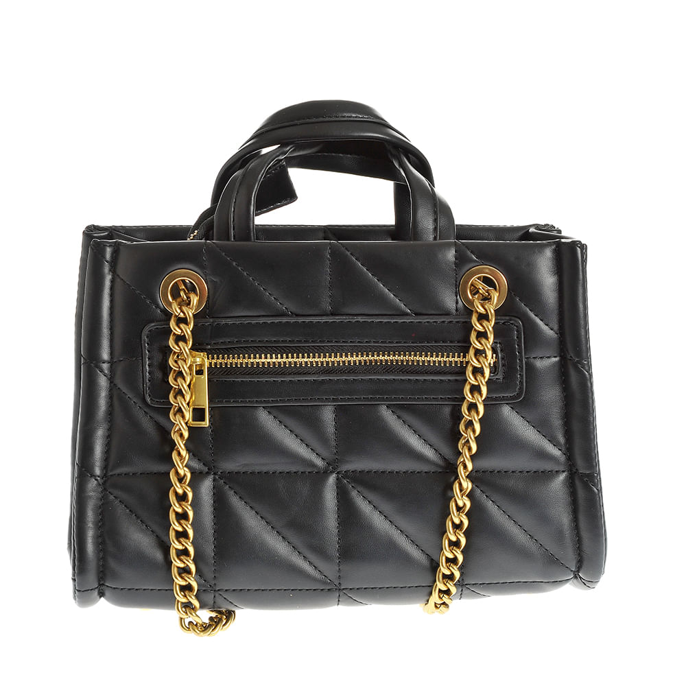 Geanta crossbody neagra cu apect matlasat - 3 | YEO
