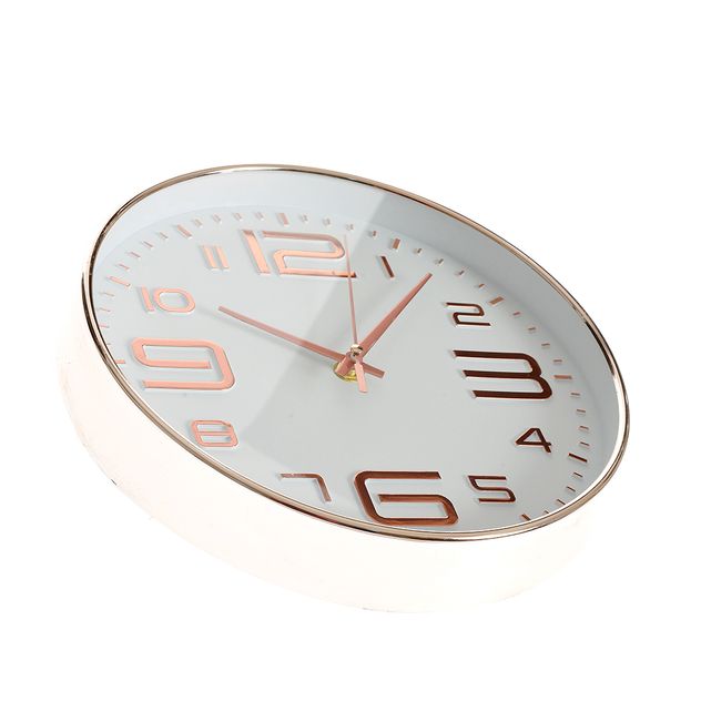 Ceas de perete alb cu cifre aurii 25 cm