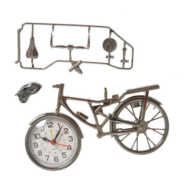 Ceas decorativ  bicicleta metalica, design retro, cu rama 22 cm