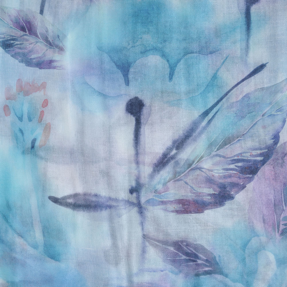 Esarfa din vascoza cu nuante bleu 70 x 180 cm - 2 | YEO
