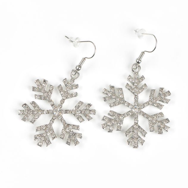 Cercei fulgi de nea argintii