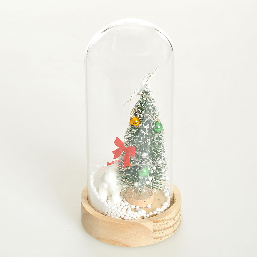 Decoratiune luminoasa glob cu brad 16.5 cm - 1 | YEO