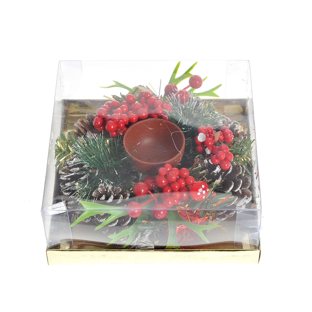 Decoratiune Craciun suport lumanare  15 cm - 1 | YEO