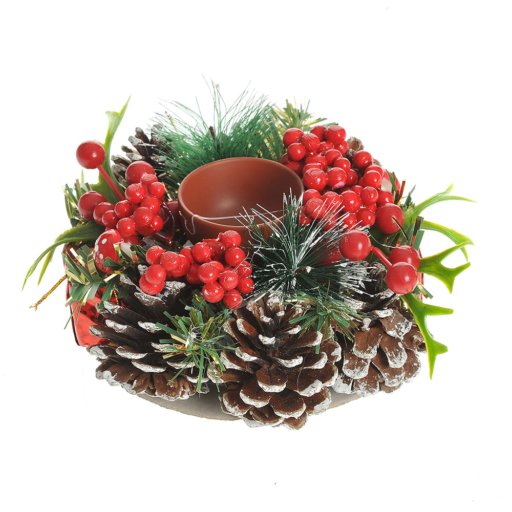 Decoratiune Craciun suport lumanare  15 cm - 3 | YEO