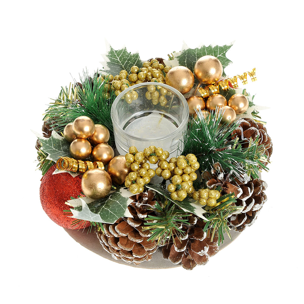 Decoratiune Craciun suport lumanare  17.5 cm