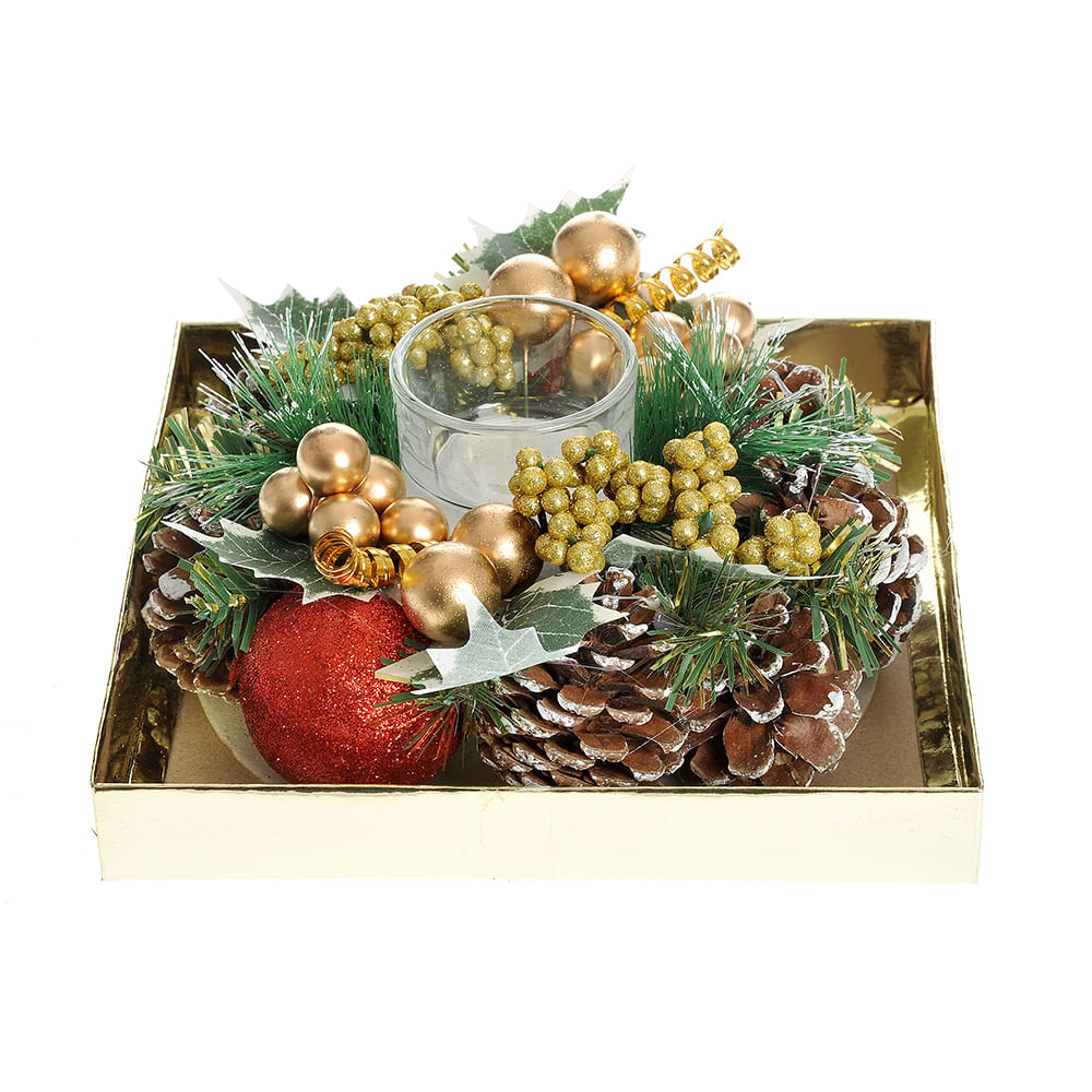 Decoratiune Craciun suport lumanare  17.5 cm - 1 | YEO