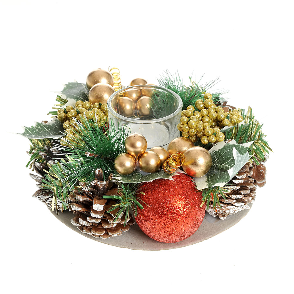 Decoratiune Craciun suport lumanare  17.5 cm - 4 | YEO
