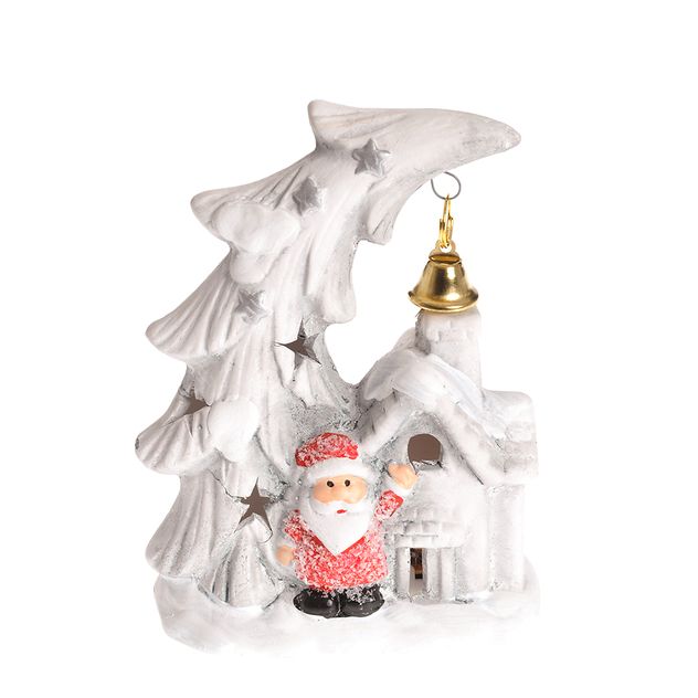 Decoratiune luminoasa brad cu casuta 12 cm