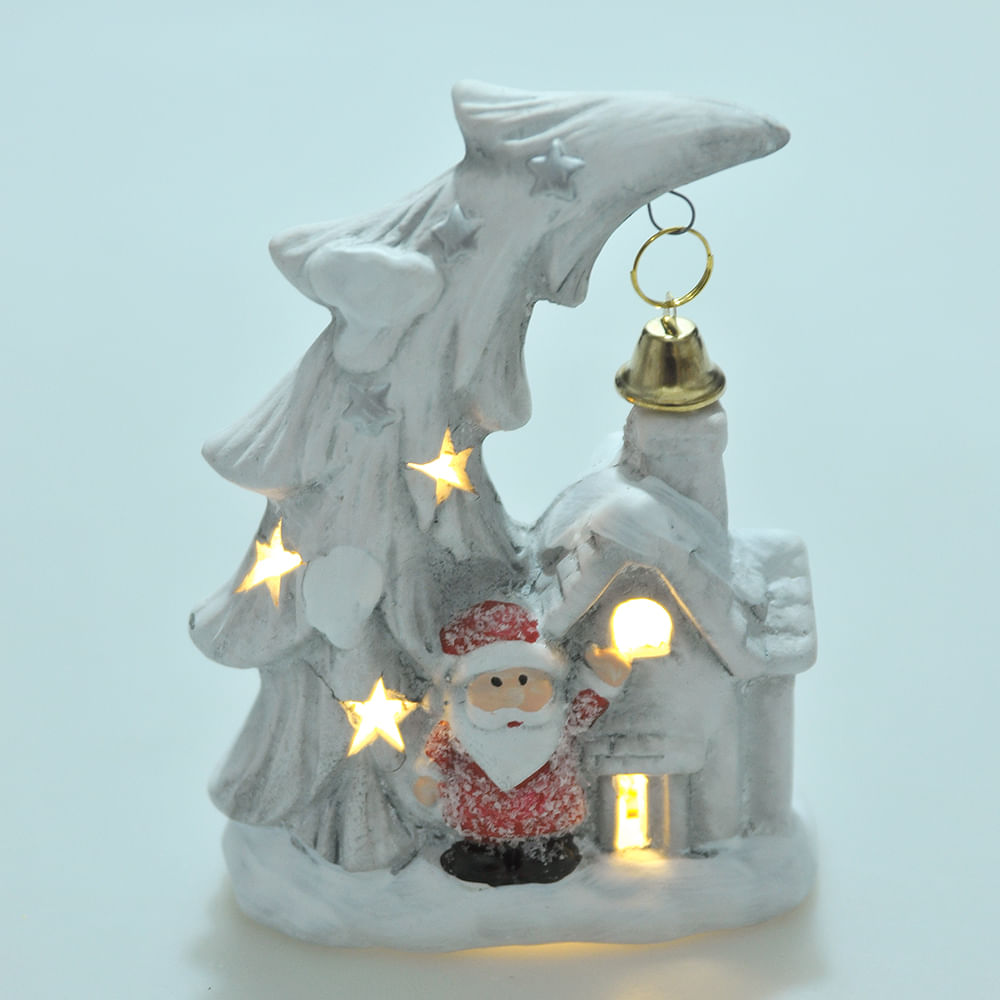 Decoratiune luminoasa brad cu casuta 12 cm - 3 | YEO
