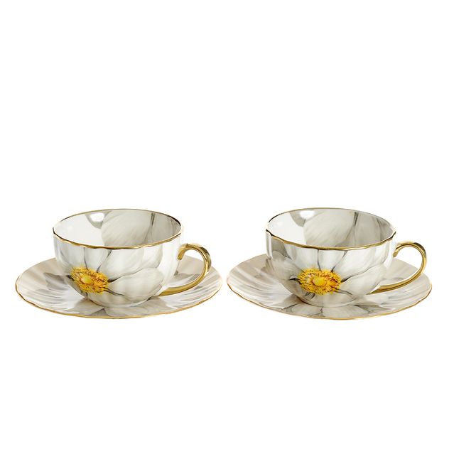 Set 2 cesti cu farfurii si model floral in relief