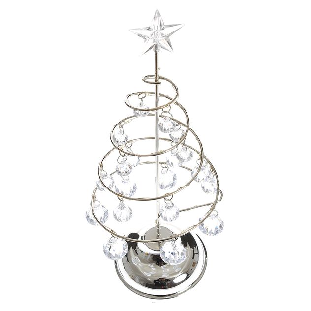 Decoratiune brad argintiu cu led-uri