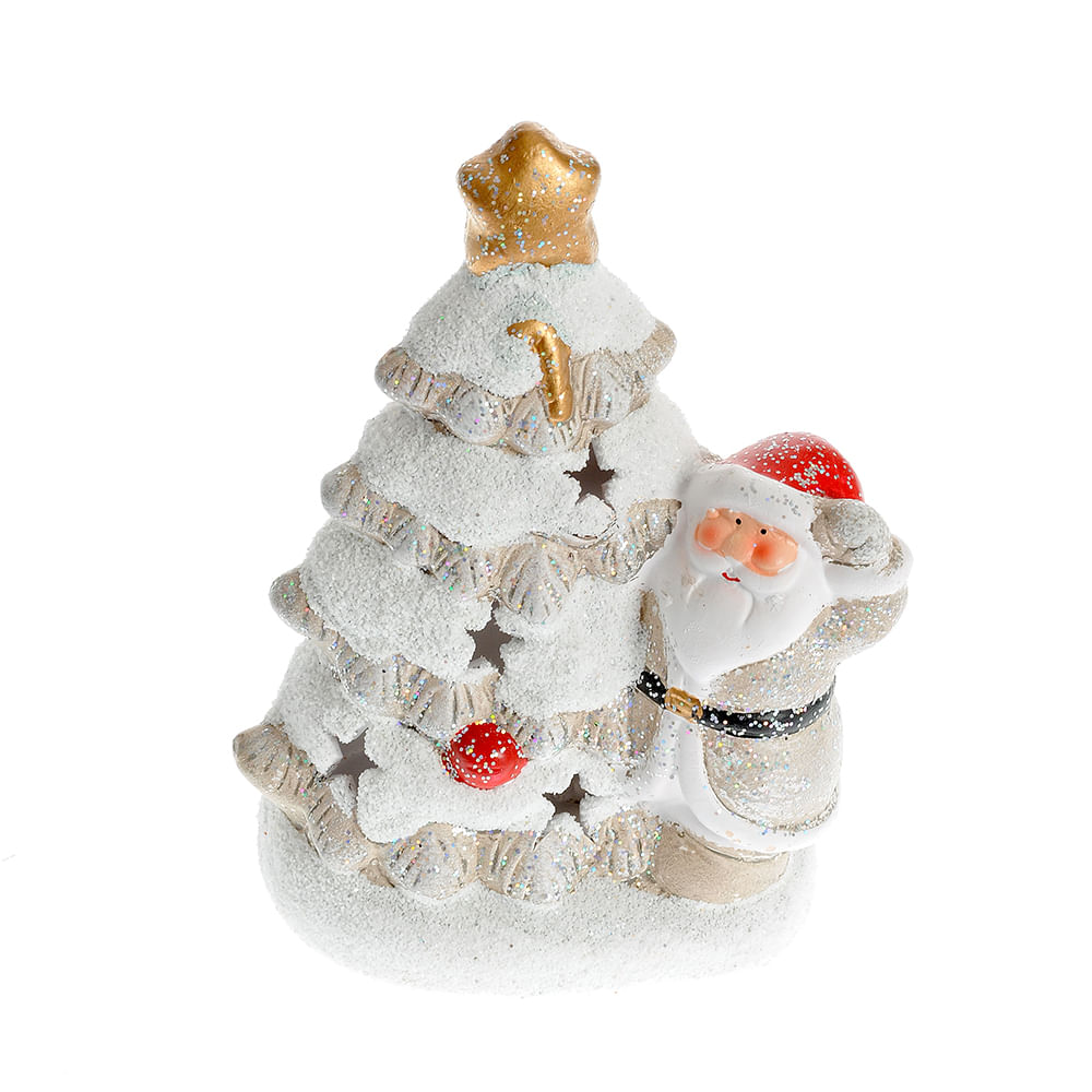 Decoratiune luminoasa brad cu Mos Craciun 15 cm - 1 | YEO