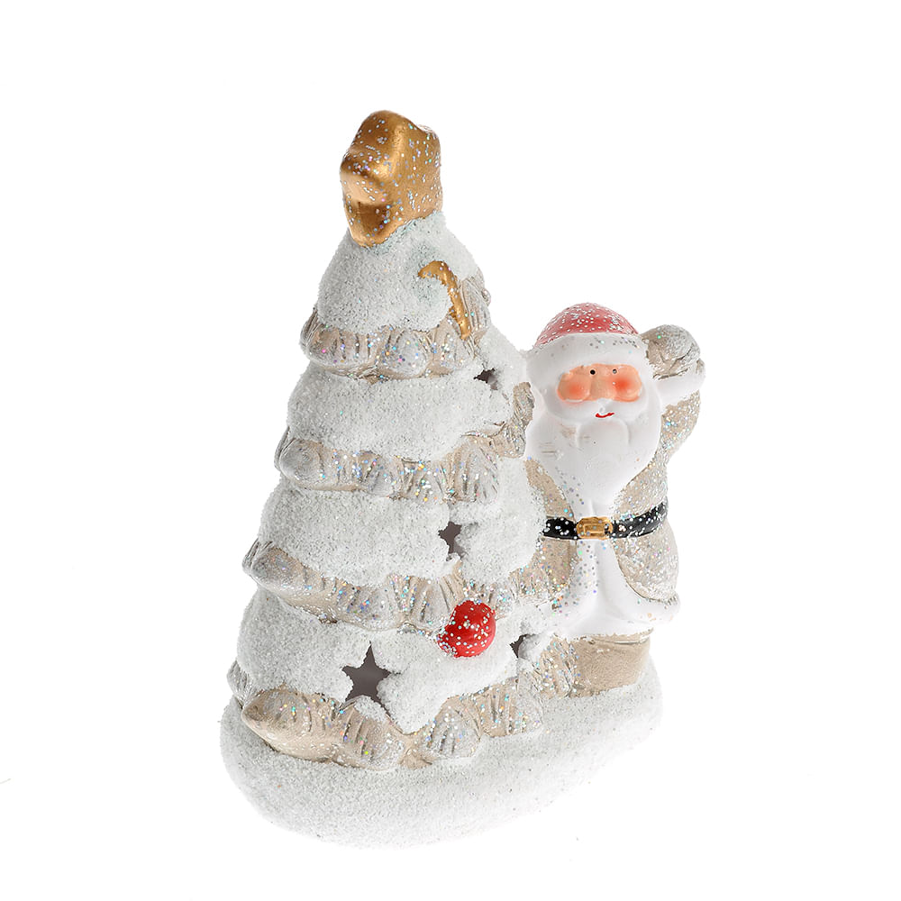 Decoratiune luminoasa brad cu Mos Craciun 15 cm - 2 | YEO