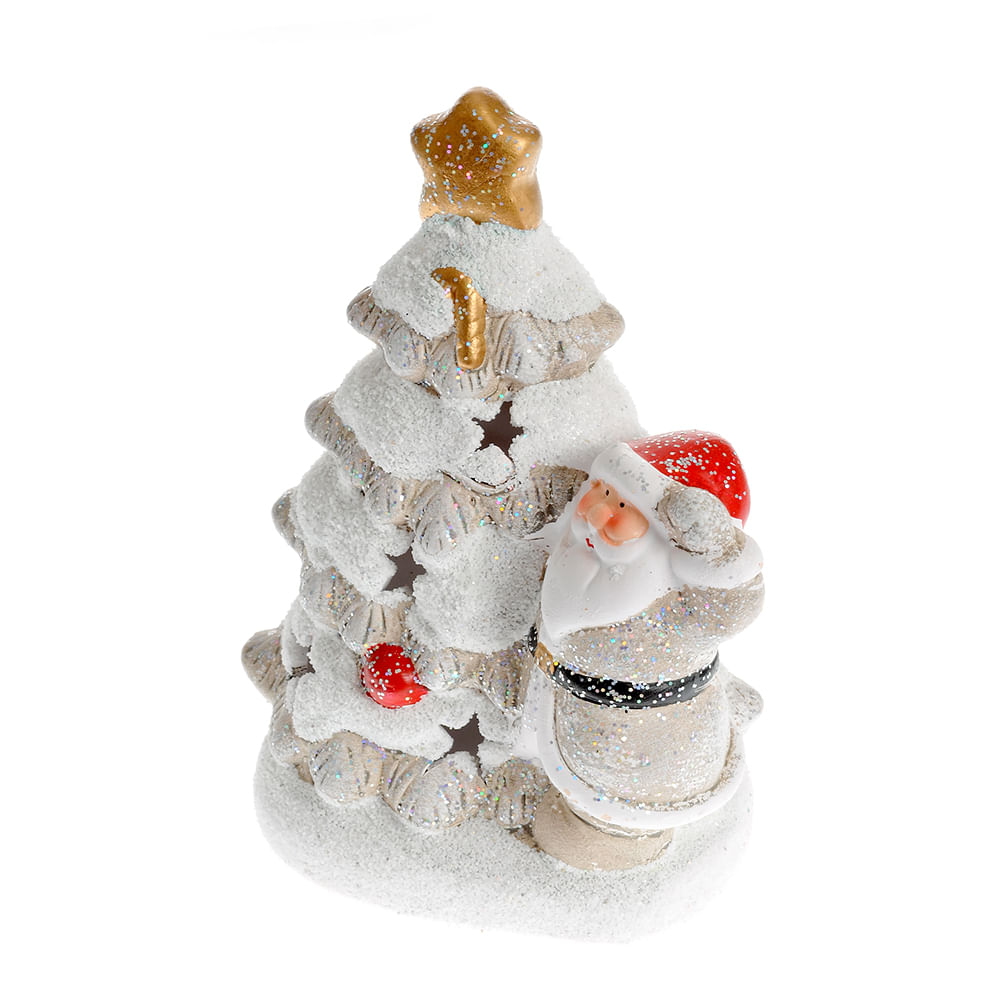 Decoratiune luminoasa brad cu Mos Craciun 15 cm - 3 | YEO