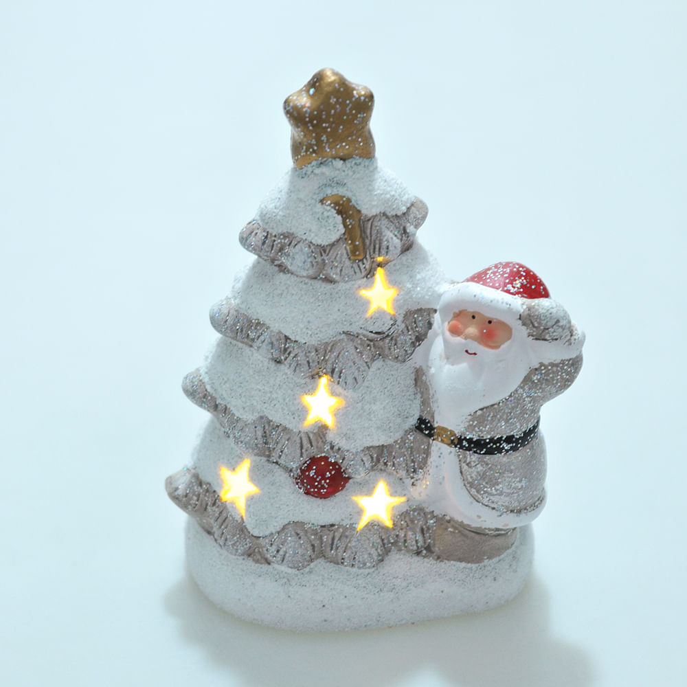 Decoratiune luminoasa brad cu Mos Craciun 15 cm - 4 | YEO
