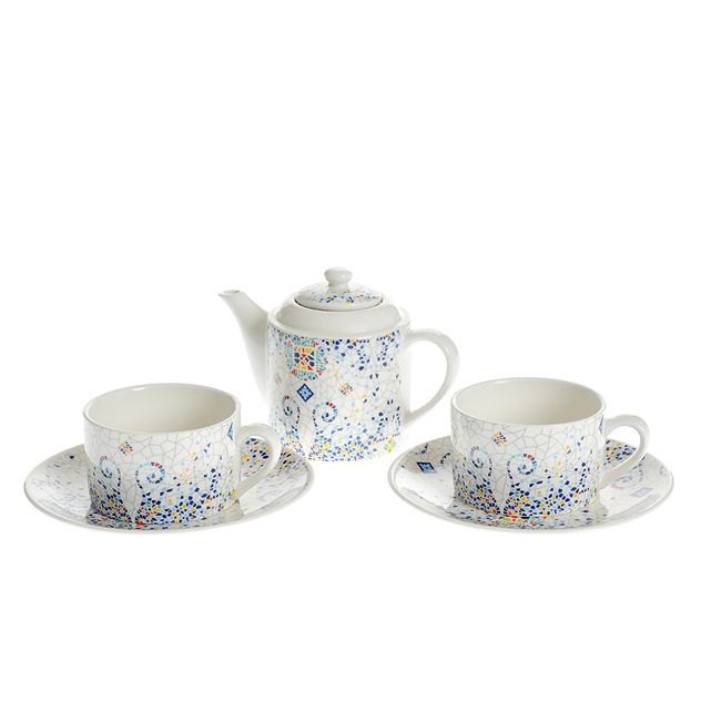 Set ceainic cu doua cesti design mozaic
