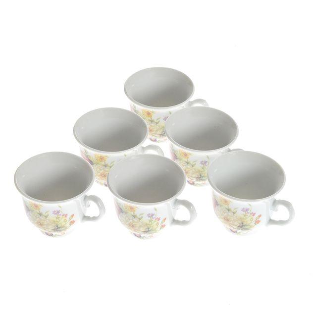 Set 6 cesti cu model floral 80 ml