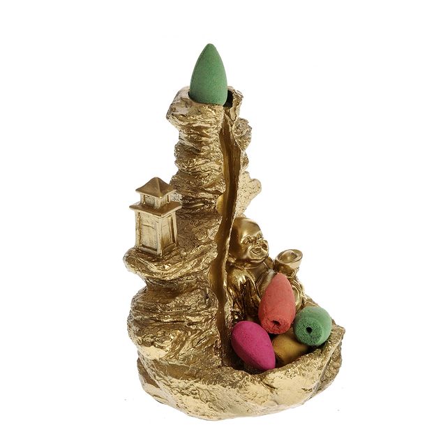 Suport aromaterapie cu Buddha si conuri colorate