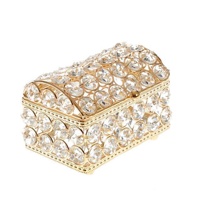 Cutie decorativa metalica cu insertii transparente