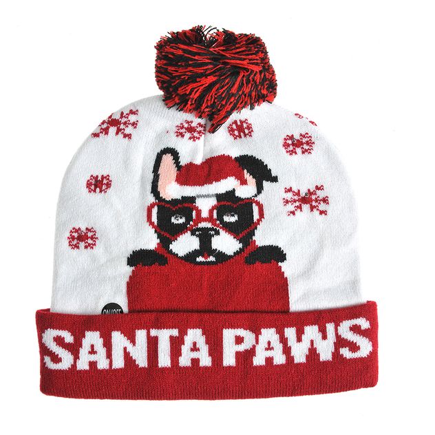 Caciula de Craciun cu mesaj Santa Paws