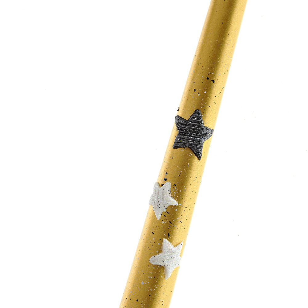 Lumanare sfesnic aurie cu stele - 1 | YEO