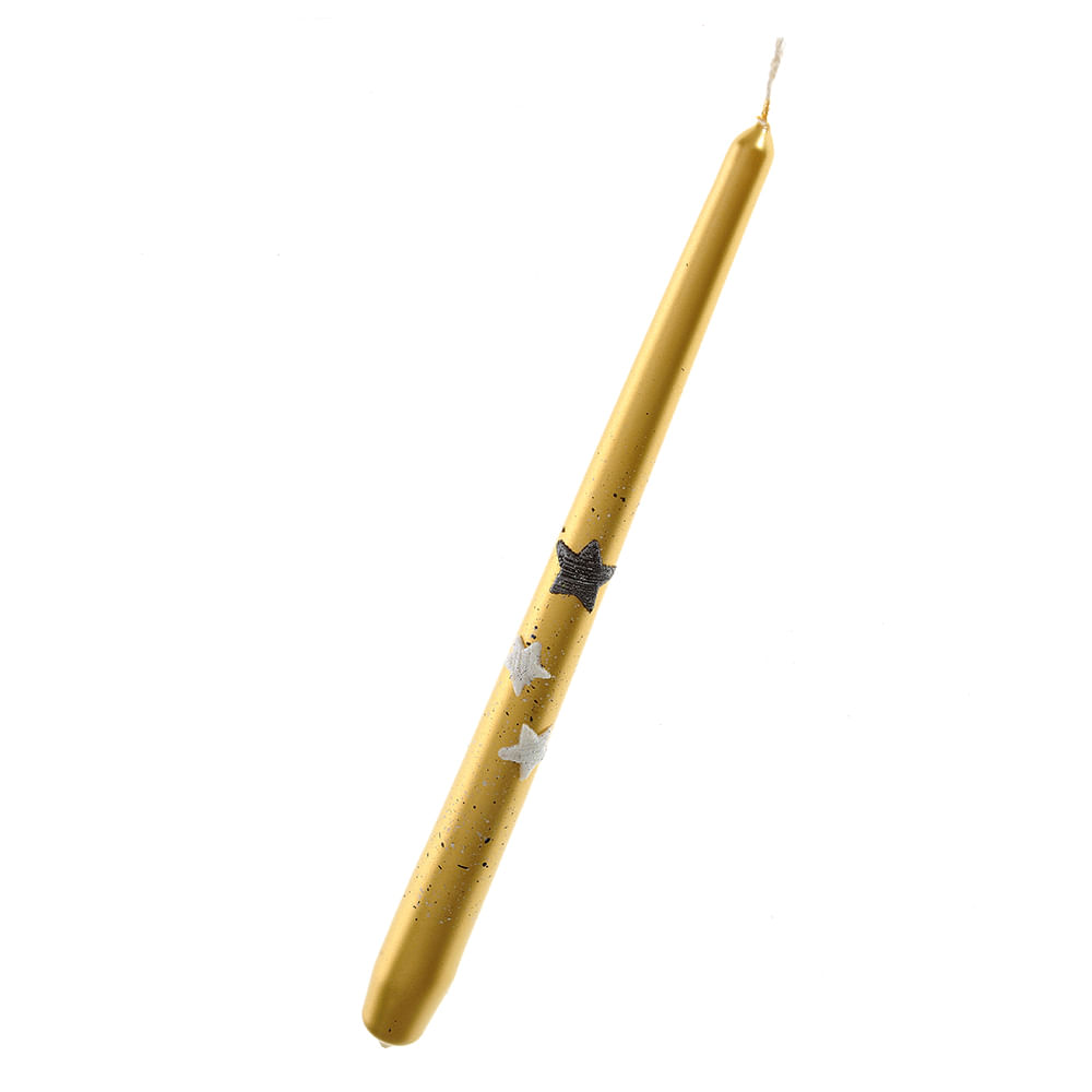 Lumanare sfesnic aurie cu stele - 2 | YEO