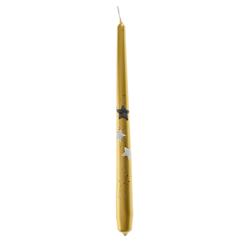 Lumanare sfesnic aurie cu stele - 3 | YEO