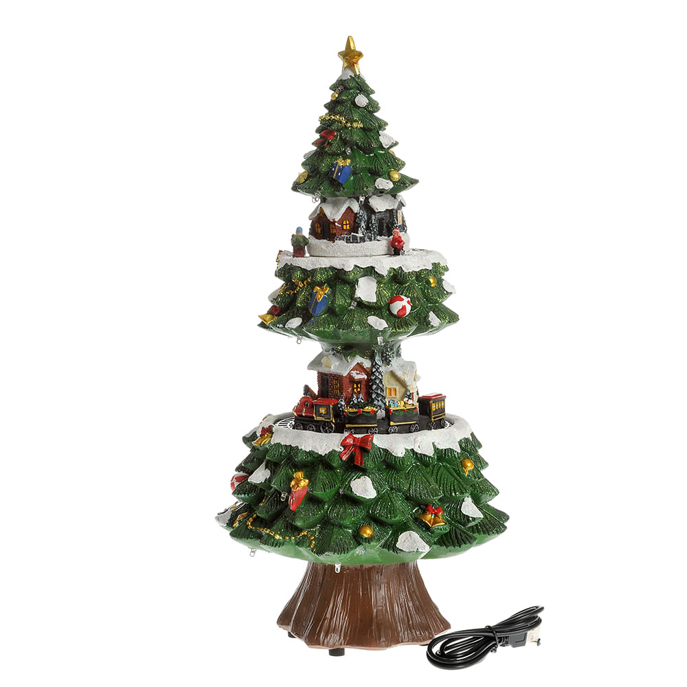 Decoratiune brad verde Craciun cu led 51 cm
