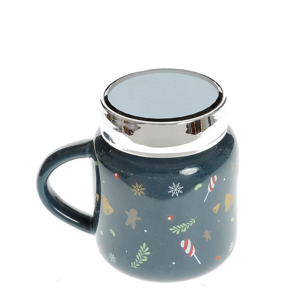 Cana verde cu capac Merry Christmas 400 ml - 1 | YEO