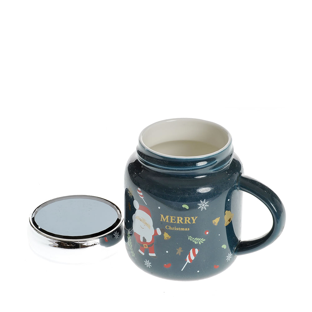 Cana verde cu capac Merry Christmas 400 ml - 3 | YEO