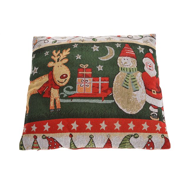 Perna decorativa imprimeu Mos Craciun cu ren 44 cm