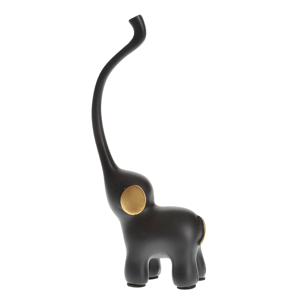 Statueta elefant negru 21 cm - 1 | YEO