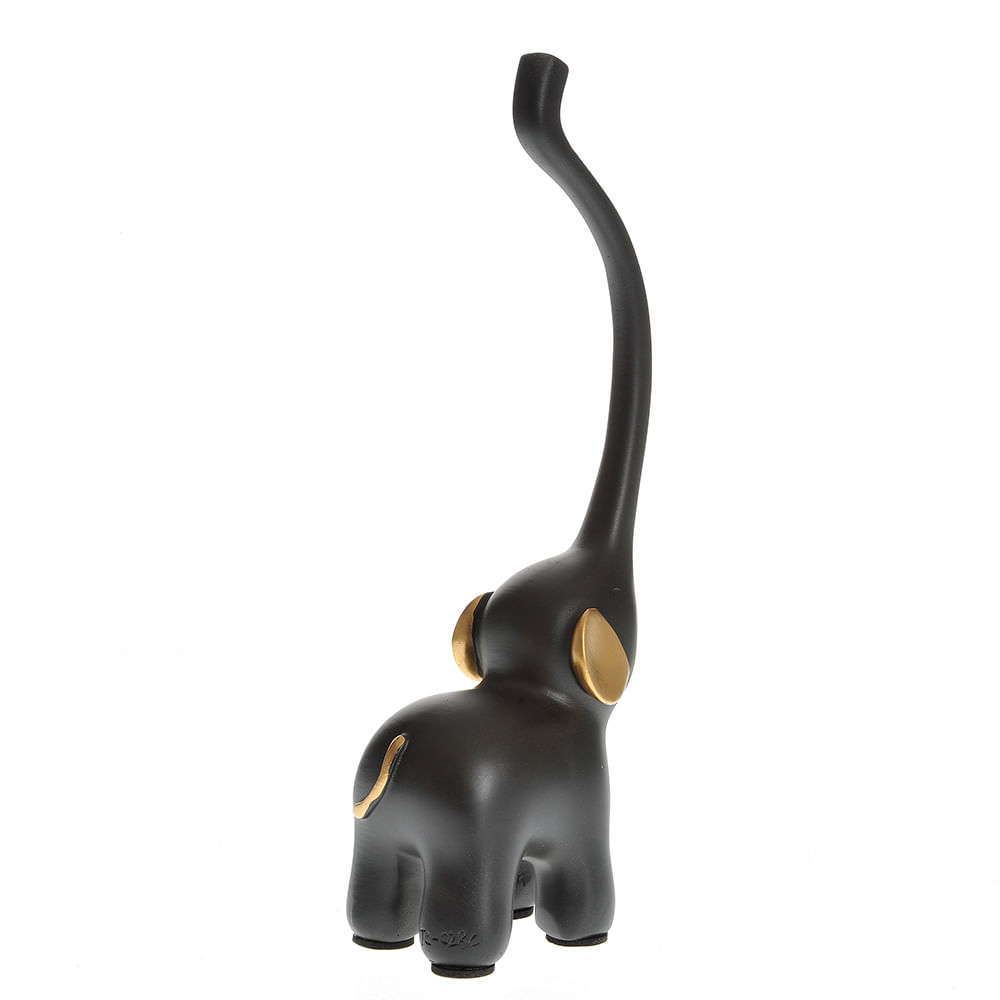 Statueta elefant negru 21 cm - 2 | YEO